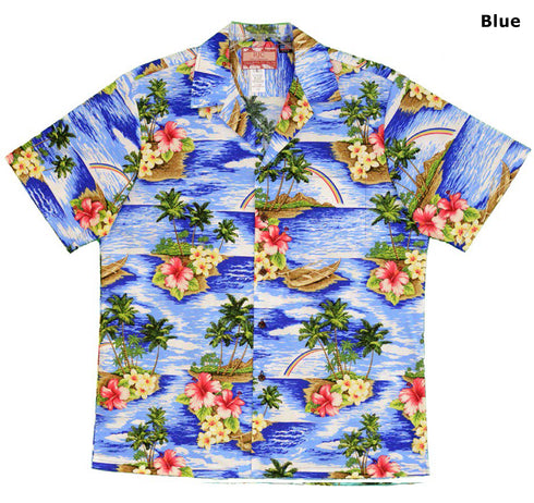 Hibiscus Rainbow Island Men's Hawaiian Shirt